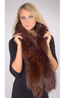 Brown fox fur scarf